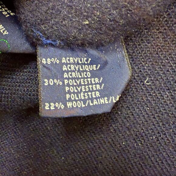 Vtg Tommy Hilfiger Wool Blend Blue Button Down Shirt Pocket Crest Men's XL - Picture 10 of 12